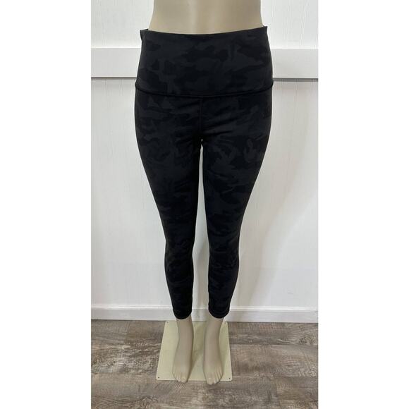 Lululemon Wunder Under High Rise Tight 25" Sz 10 Black/Gray Camo Crop Legging - Picture 1 of 12